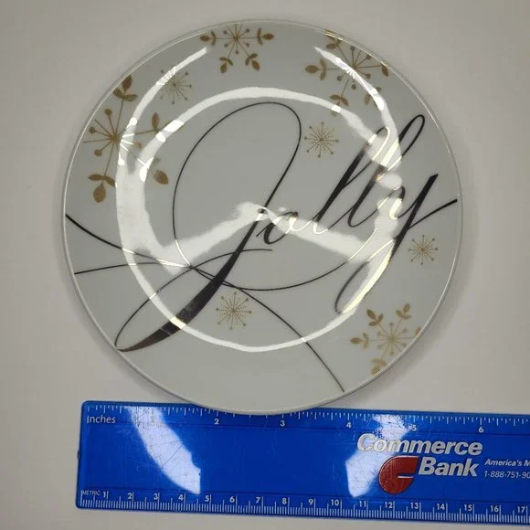 Pier 1 Imports Holiday Season Appetizer Plates Set of 4 Christmas Wish 6" Dinner - Picture 8 of 11